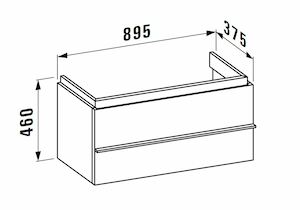 Koupelnová skříňka pod umyvadlo Laufen Case 89,3x37,5x46,2 cm bílá lesk H4012520754751