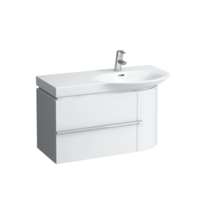 Závěsná koupelnová skříňka pod umyvadlo v bílé barvě o rozměru 84x37,5x37,5 cm.