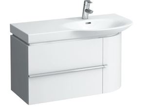 Závěsná koupelnová skříňka pod umyvadlo v bílé barvě o rozměru 84x37,5x37,5 cm.
