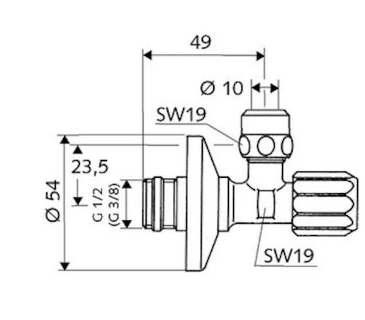 Rohový ventil Schell s filtrem 05244
