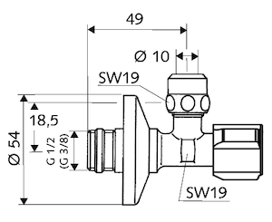 Schell Comfort Rohový regulační ventil s jemným filtrem, chrom 054280699