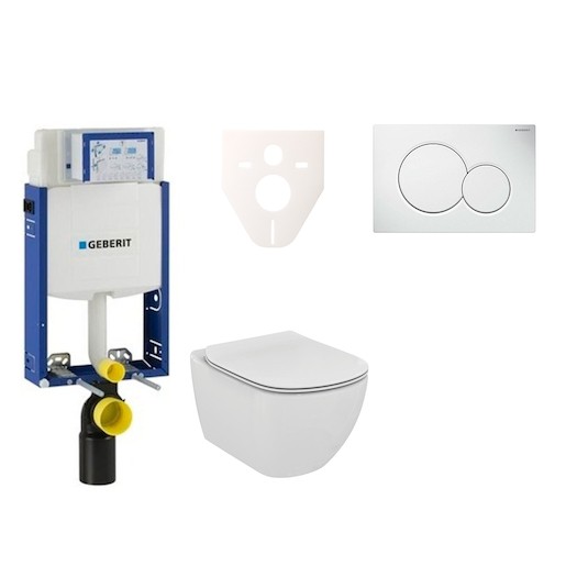 Cenově zvýhodněný závěsný WC set Geberit k zazdění + WC Ideal Standard Tesi 110.302.00.5NE1