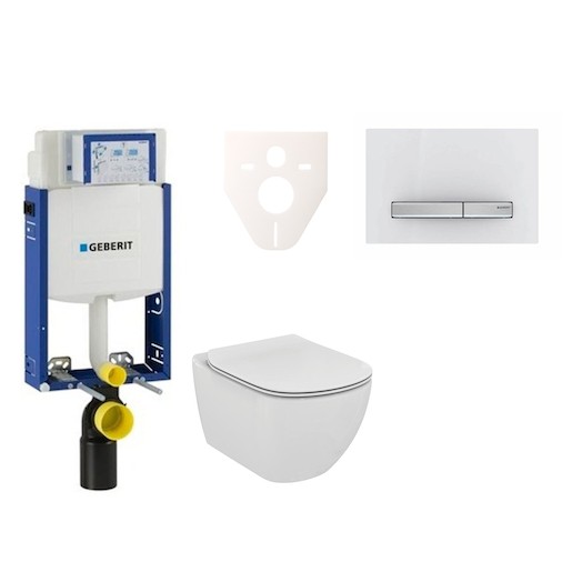 Cenově zvýhodněný závěsný WC set Geberit k zazdění + WC Ideal Standard Tesi 110.302.00.5NE8