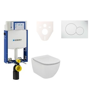 Cenově zvýhodněný závěsný WC set Geberit k zazdění + WC Ideal Standard Tesi 110.302.00.5NF1