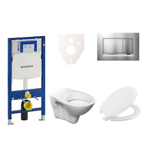 Cenově zvýhodněný závěsný WC set Geberit do lehkých stěn / předstěnová montáž+ WC S-Line S-line Pro 111.300.00.5NR7