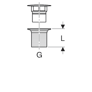 Odpadní ventil Geberit s volným přívodem a krytem ventilu 152.050.21.1