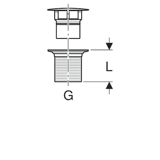 Odpadní ventil Geberit s volným přívodem a krytem ventilu 152.050.21.1