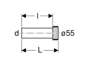Prodloužení Geberit připojovací soupravy s manžetou: d=45mm, L=18.5cm 152.434.16.1