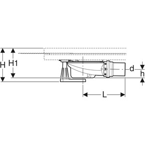 Geberit Setaplano - Sprchová odpadní souprava se 6 nožičkami pro sprchovou vaničku Setaplano, výška vodního uzávěru 50 mm 154.013.00.1
