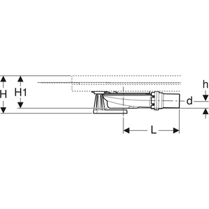 Geberit Setaplano - Sprchová odpadní souprava se 4 patkami, pro sprchovou vaničku Setaplano, výška vodního uzávěru 30 mm 154.020.00.1