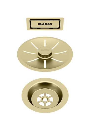 Odtoková sada Blanco InFino s přepadem C-overflow, saténově zlatá Gold Edition 203476