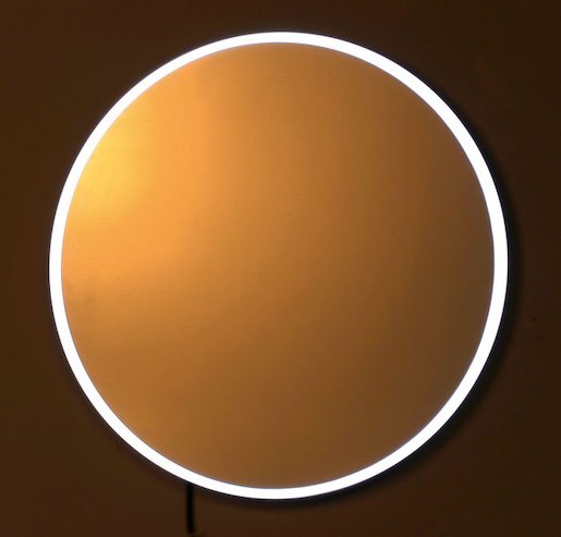 Zrcadlo s LED osvětlením Sapho Float 60x60 cm bílá lesklá 22559