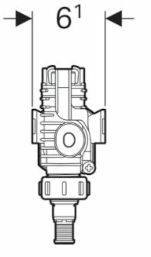 Napouštěcí ventil pro splachovací nádržky na omítku, mosazné spojky Geberit Typ 380  243.886.00.1