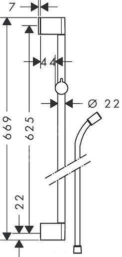 Sprchová tyč Hansgrohe Unica se sprchovou hadicí chrom 26503000