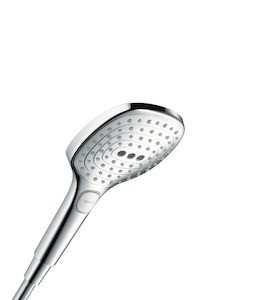 Ruční sprcha se 3 funkcemi s průměrem 120 mm. Průtok 15 litrů/minutu. V oblém designu.