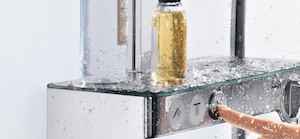 Sprchový systém Hansgrohe Raindance Select E na stěnu s termostatickou baterií chrom 27127000