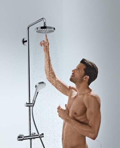 Sprchový systém Hansgrohe Croma Select S na stěnu s termostatickou baterií bílá/chrom 27253400