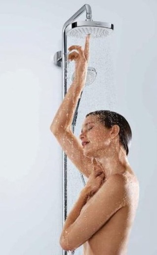 Sprchový systém Hansgrohe Croma Select E na stěnu s termostatickou baterií bílá/chrom 27257400