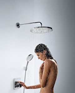 Hlavová sprcha Hansgrohe Raindance Select S na stěnu včetně sprchového ramena bílá/chrom 27378400