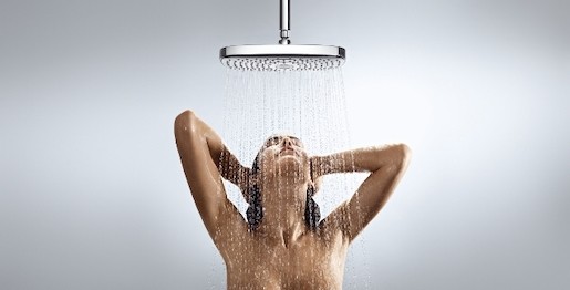 Hlavová sprcha Hansgrohe Raindance Select E na stěnu včetně sprchového ramena chrom 27385000