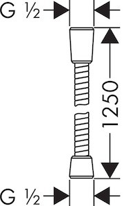 Sprchová hadice Hansgrohe Sensoflex se zámkem proti přetočení chrom 28132000