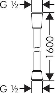 Sprchová hadice Hansgrohe Comfortflex se zámkem proti přetočení chrom 28168000