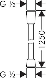 Sprchová hadice Hansgrohe Isiflex se zámkem proti přetočení chrom 28272000