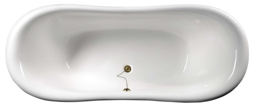 Volně stojící vana Polysan Charlestone 188x80 cm akrylát levá i pravá bílá/nohy bronz 38132