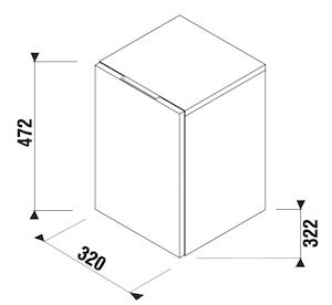 Koupelnová skříňka nízká Jika Cubito 32x32,2x47 cm borovice tmavá H43J4201104611