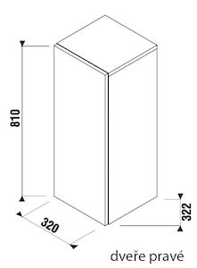 Koupelnová skříňka nízká Jika Cubito 32x32,2x81 cm dub H43J4211205191