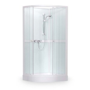 Sprchový box s vaničkou a barvou profilů bílá, výplň je z čirého skla bez dekoru. Posuvný systém otevírání. Levá i pravá orientace.
