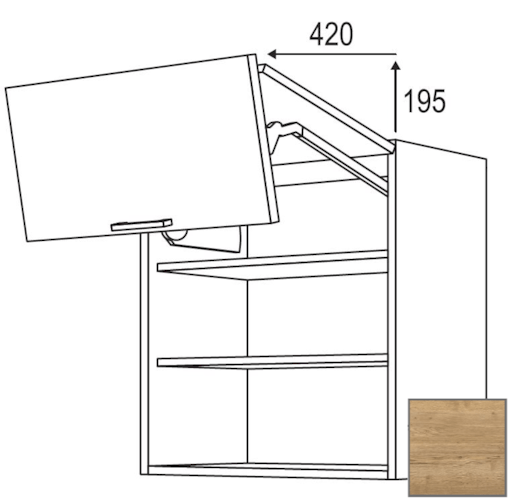 Kuchyňská skříňka horní Naturel Sente24 zlamovací 90 cm dub sierra 405.WFL9002