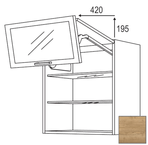 Kuchyňská skříňka horní Naturel Sente24 zlamovací 60 cm dub sierra 405.WFLG6002