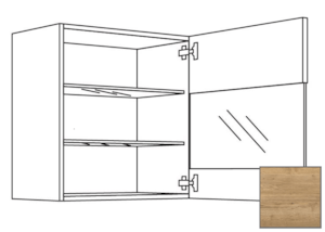 Kuchyňská skříňka horní Naturel Sente24 s dvířky 45x72x35 cm dub sierra 405.WGLS451R