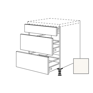 NĚMECKÁ KVALITA. Spodní zásuvková kuchyňská skříňka o šířce 90 cm v barevném provedení bílá lesk. Barva korpusu v provedení bílá. Skříňka má 3 zásuvky.Skříňka má 3 dvířka s plnou výpní.