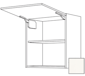 NĚMECKÁ KVALITA. Horní výklopná kuchyňská skříňka o šířce 60 cm pro MW troubu barevném provedení bílá lesk. Barva korpusu v provedení bílá.  s plnou výpní.