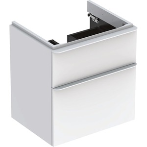 Závěsná koupelnová skříňka pod umyvadlo v bílé barvě o rozměru 58,4x62x47 cm.