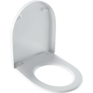 Duroplastové WC prkénko Geberit iCon s rychloupínacími kloubovými závěsy z pochromované mosazi