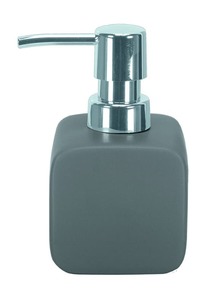 Praktický volně stojící dávkovač tekutého mýdla CUBIC, anthracitový, o velikosti 73x127 mm, je díky svému modernímu hranatému designu, vhodným koupelnovým doplňkem.