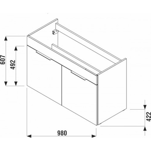 Koupelnová skříňka s umyvadlem Jika Cube 100x43x62,2 cm dub tmavý H4536511763021