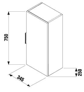 Koupelnová skříňka nízká Jika Cube 34,5x25x75 cm dub tmavý H4537111763021