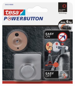 Háček Tesa PowerButton kartáčovaná ocel 59332-00000-01