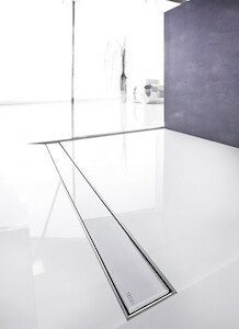 Rošt Tece Drainline 95 cm sklo bílá lesk plný 601091