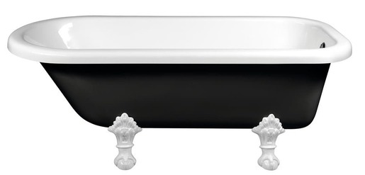 Volně stojící vana Polysan Foxtrot 170x75 cm akrylát levá i pravá černá/nohy bílé 72962