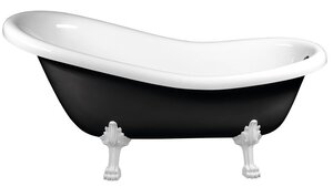 Volně stojící vana Polysan Retro 173x75 cm akrylát levá i pravá černá/nohy bílé 72965