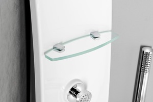 Sprchový panel Polysan Luk na stěnu i do rohu s pákovou termostatickou baterií bílá/chrom 80325