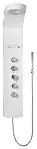 Sprchový panel s pákovou baterií s montáží na stěnu i do rohu se 3 funkcemi s délkou 130 cm.