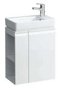 Závěsná koupelnová skříňka pod umyvadlo v bílé barvě o rozměru 47x27,5x62 cm.