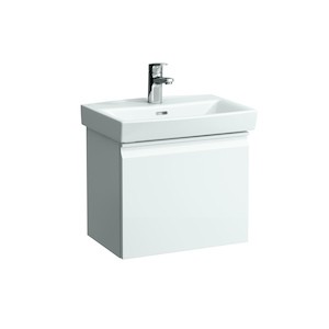 Závěsná koupelnová skříňka pod umyvadlo v bílé barvě s lesklým povrchem o rozměru 52x37,2x37,2 cm.