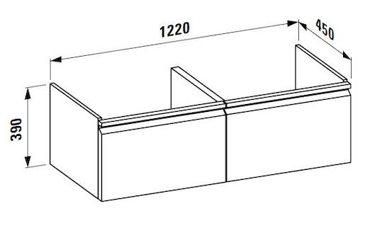 Koupelnová skříňka pod umyvadlo Laufen Pro 122x45x39 cm bílá lesk H4830810954751